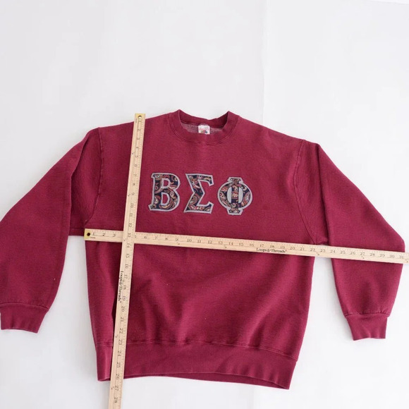 Fruit of the Loom Super Cotton Maroon Beta Sigma Phi Fraternity Sweater - Large - Picture 4 of 14